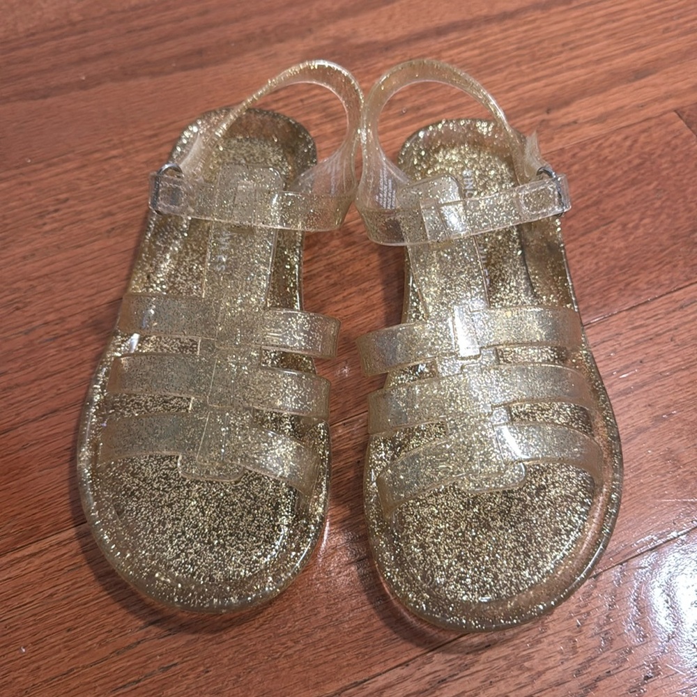 Sincerely Jules Jelly Sandals Gold Shimmer. SIZE 1 Girl.